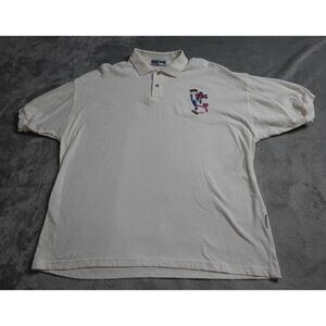 Vintage Toon Time Pink Panther Shirt Men's XL Ivory Embroidered Logo Baseball